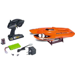 Carson Race Shark FD 2.4G 100% RTR orange, Ferngesteuertes, RC, Speed Boot, inklusive Fernsteuerung, Sicherheitsschaltung, 500108034