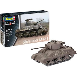 Revell 03290 Sherman M4A1, Panzermodellbausatz 1,72 originalgetreuer Modellbausatz für Fortgeschrittene, unlackiert