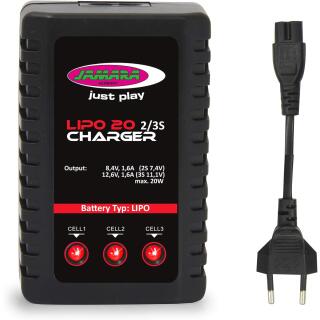 JAMARA 413117 - Ladegerät LiPo 20 2S/3S - mit integriertem Balancer