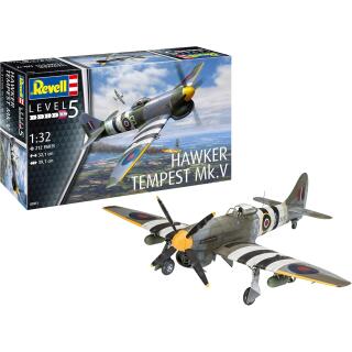 Revell 03851 Hawker Tempest V Luftfahrt originalgetreuer Modellbausatz für Experten, unlackiert, 1:32