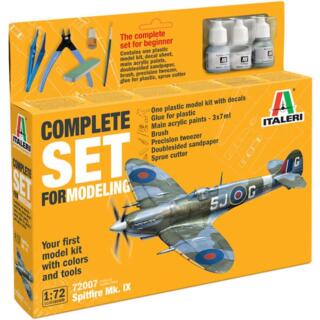ITALERI 72007 Spitfire Mk. IX, Modellbausatz aus Kunststoff zum Zusammenbauen mit Zubehör, Maßstab 1:72 (Skill 1)