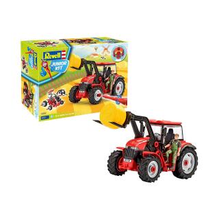 Revell 00815 Junior Kit-Traktor mit Frontlader und Spielfigur 4 der Bausatz mit dem Schraubsystem für Kinder ab 4 Jahre